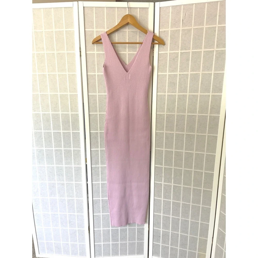 Bae the Label NEW Serenity Sleeveless Knit Maternity Midi Dress Lilac M Stretch - Picture 2 of 7
